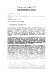 Proy-IVIA-2013/10: "Caracterización y conservación del Banco de