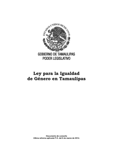 Ley para la Igualdad de Género en Tamaulipas.