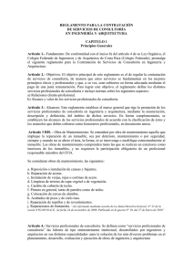 Reglamento Contrataci&oacute;n Consultor&iacute;a Ingenier&iacute;a y Arquitectura