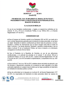 DECRETO N&deg; _______ DE 2013 (Octubre 02)