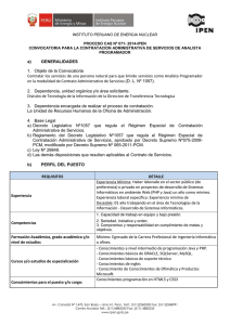 CAS No. 071-14-IPEN/TTEC - Instituto Peruano de Energía Nuclear