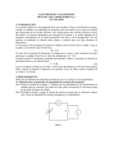 ELECTRICIDAD Y MAGNETISMO PRÁCTICA DE LABORATORIO No. 3 LEY DE OHM