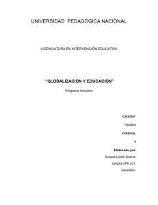 Globalización y educación - Licenciatura en Intervención Educativa
