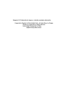 Simposio 19: Producción de riqueza y relación económica