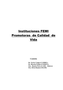 Instituciones FEMI Promotoras de Calidad de Vida