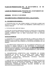 Documentacion a presentar - Ayuntamiento de la Villa de La Orotava