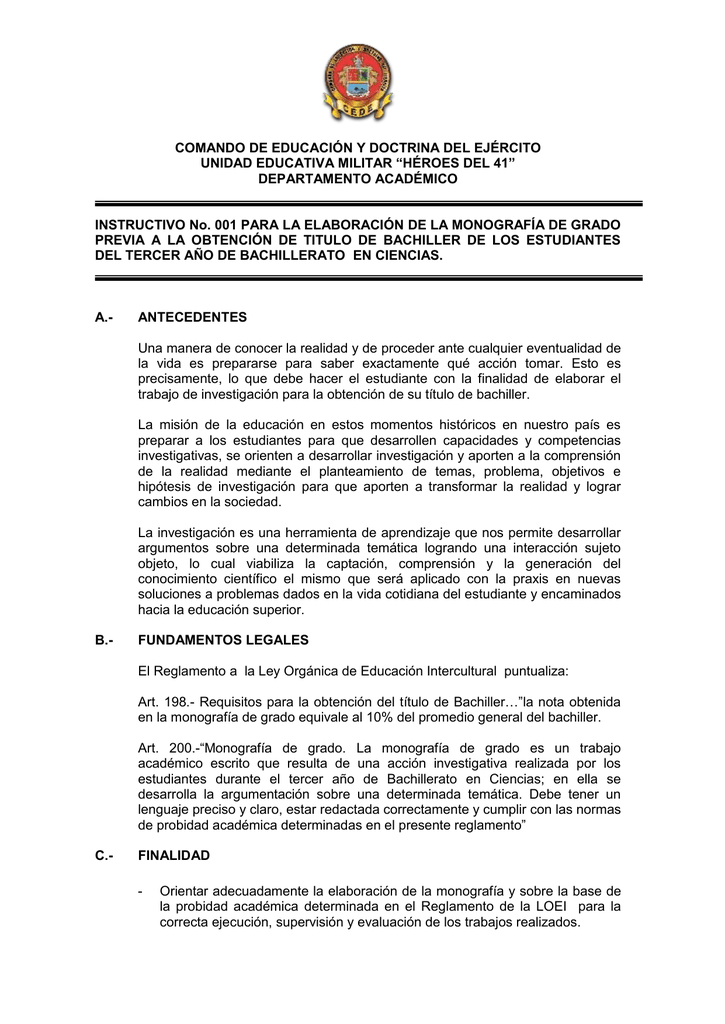 Instructivo Para Elaboración De MONOGRAFÍA DE GRADO - Comil-3