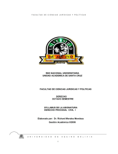 DERECHO PROCESAL CIVIL I - Udabol Virtual