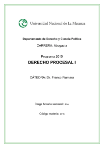 Derecho Procesal I - Departamento de Derecho y Ciencia Pol&iacute;tica