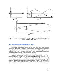 Figura 9-17 Efectos de la frecuencia en la propagación de... láminas conductoras paralelas