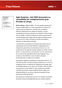 Press Release  Agfa Graphics :Jeti 3020 demuestra su versatilidad de configuraciones gran