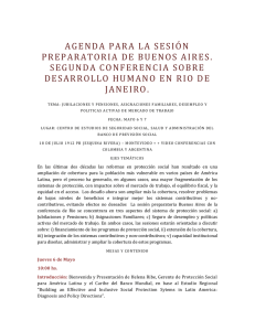Agenda para la sesión preparatoria de Buenos Aires. Segunda