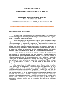 2004 - Declaración Mundial sobre Cooperativismo