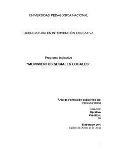 movimientos sociales locales - Licenciatura en Intervención Educativa