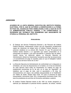 Acuerdo de la Junta General Ejecutiva del Instituto Federal