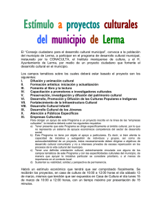 Estímulo a proyectos culturales del municipio de Lerma