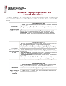 Habilidades y competencias de la prueba PSU de Lenguaje y Comunicación