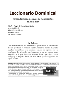 Leccionario Dominical Tercer domingo después de Pentecostés 29 junio 2014 La Colecta