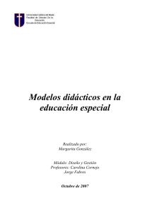 Modelos didácticos en la educación especial