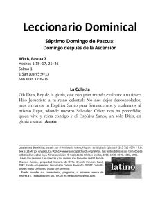 Leccionario Dominical Séptimo Domingo de Pascua: Domingo después de la Ascensión