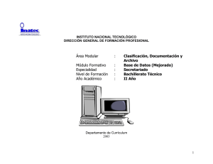 Área Modular : Módulo Formativo Especialidad