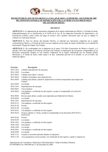DECRETO POR EL QUE SE ESTABLECE LA TASA APLICABLE A