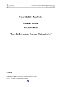 Universidad Rey Juan Carlos Economía Mundial Resumen del tema