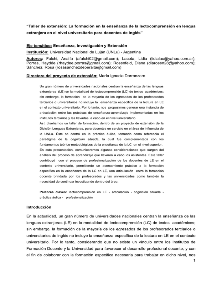 El Taller Extension UNICEN