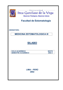 SILABO  Facultad de Estomatología MEDICINA ESTOMATOLOGICA III