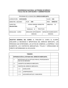 Derecho mercantil - Facultad de Contadur&iacute;a y Administraci&oacute;n