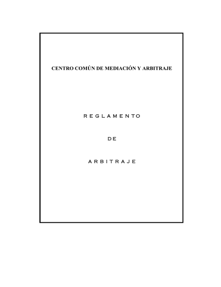 Reglamento Del Arbitraje