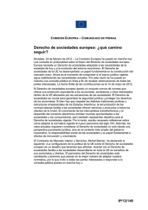 Derecho de sociedades europeo: &iquest;qu&eacute; camino seguir?  &ndash;
