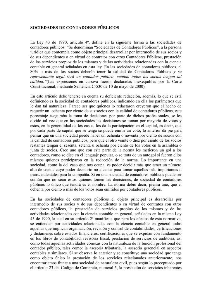 SOCIEDADES DE CONTADORES PÚBLICOS