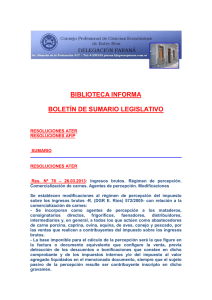 BIBLIOTECA INFORMA BOLETÍN DE SUMARIO LEGISLATIVO