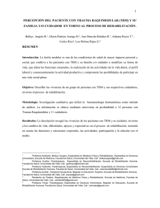 Percepción del paciente con trauma raquimedular y su familia en