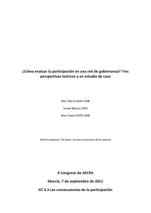 ¿Cómo evaluar la participación en una red de gobernanza? Tres