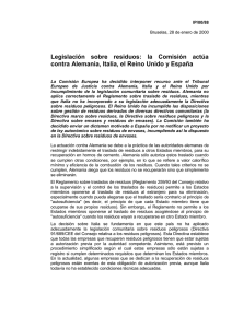 Legislación  sobre  residuos:  la  Comisión ... contra Alemania, Italia, el Reino Unido y España