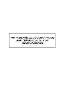 Tratamiento de la gonartrosis por terapia local con oxigeno ozono