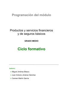 Ciclo formativo  Programación del módulo Productos y servicios financieros