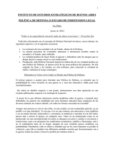 POLÍTICA DE DEFENSA O ESTADO DE INDEFENSION LEGAL