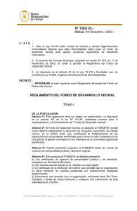 Reglamento Fondeve - I. Municipalidad de Olmué
