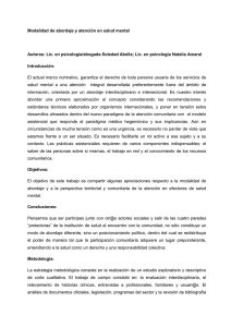 Abstract 4: Modalidad de abordaje y atención en salud mental