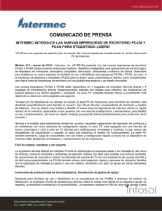 COMUNICADO DE PRENSA INTERMEC INTRODUCE LAS