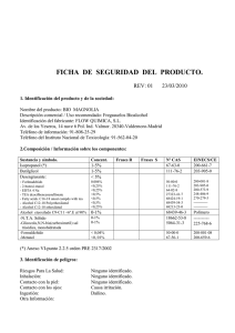 FICHA  DE  SEGURIDAD  DEL  PRODUCTO.  REV: 01 23/03/2010