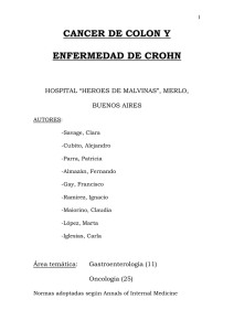 CANCER DE COLON Y ENFERMEDAD DE CROHN  HOSPITAL “HEROES DE MALVINAS”, MERLO,
