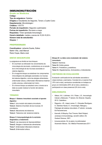 Inmunonutrición-Grado Medicina. 2015-16