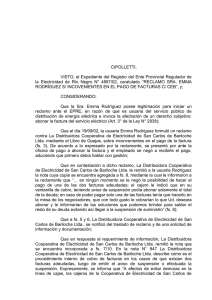 CIPOLLETTI,  VISTO, el Expediente del Registro del Ente Provincial Regulador de