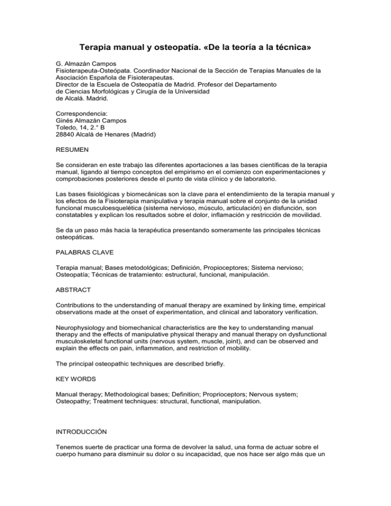 Terapia Manual Y Osteopat a