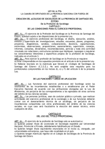 Ley 6776 Crea Colegio Sociólogos - Boletin Oficial de la Provincia