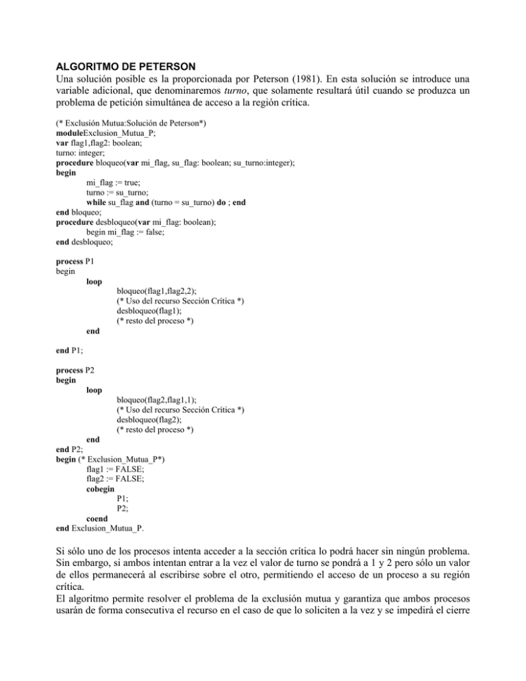 ALGORITMO DE PETERSON
